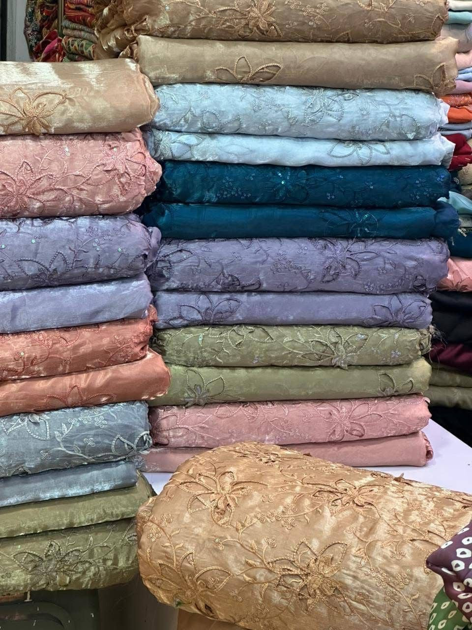 Most Trending 3D Cut Work Shesha Silk Suit ✨
