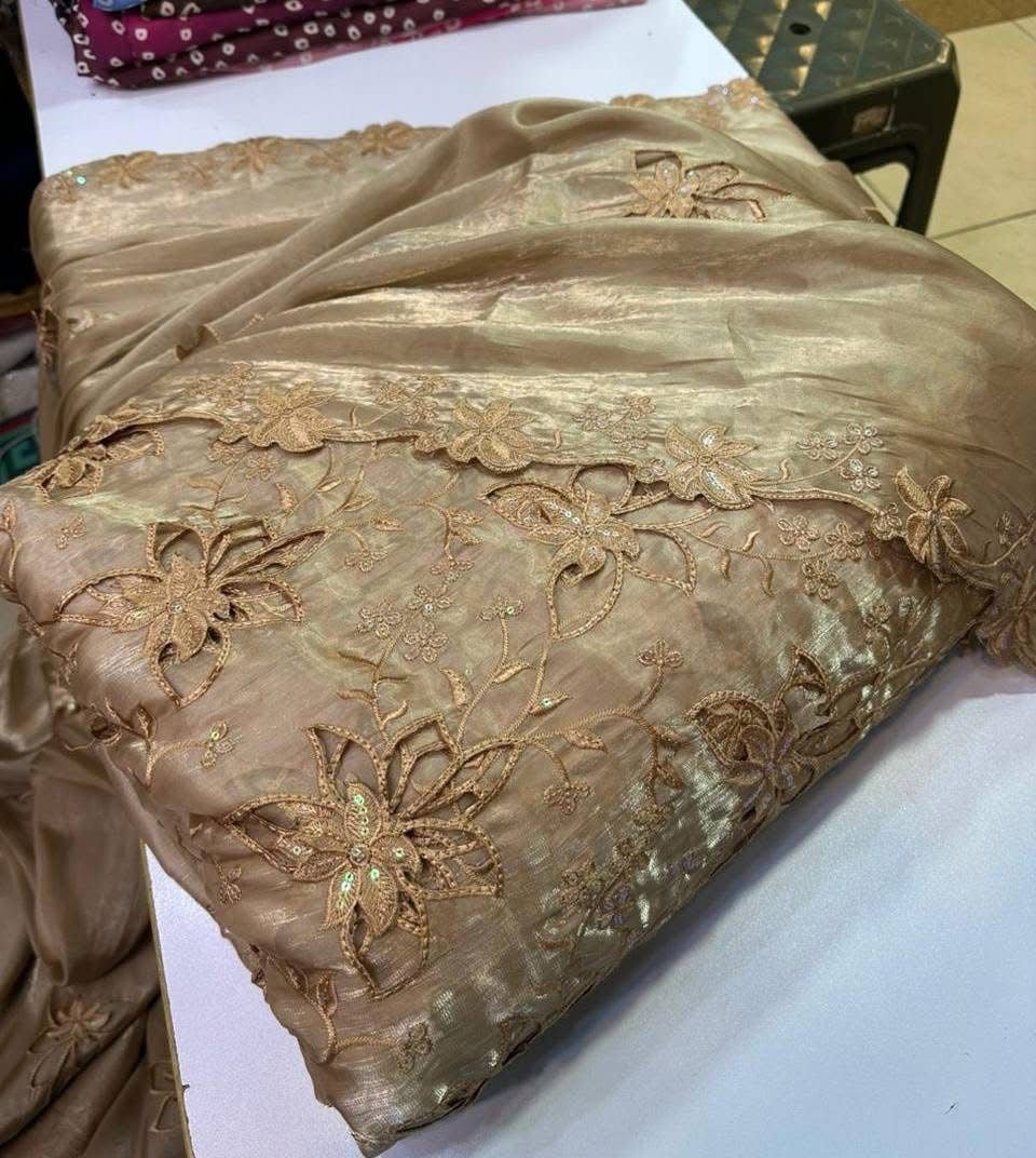 Most Trending 3D Cut Work Shesha Silk Suit ✨