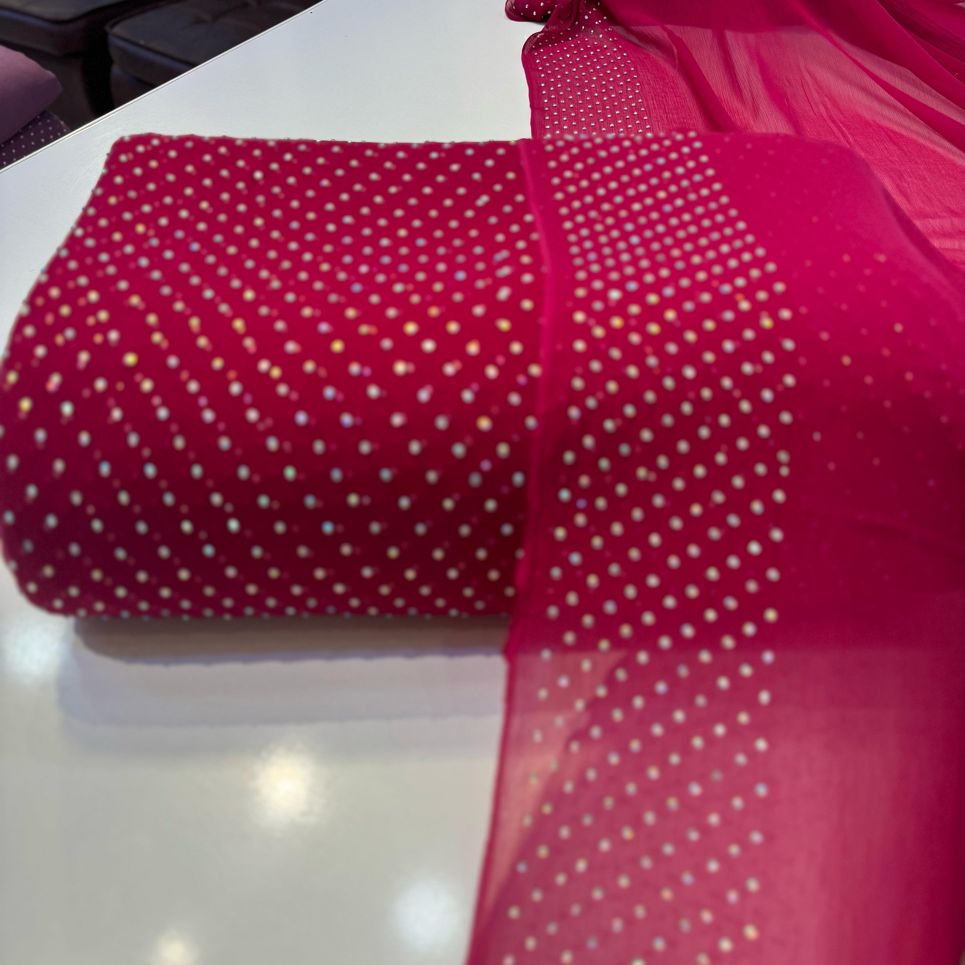 💎 Chiffon Stone Work 3PC Suit — Elegance Redefined!