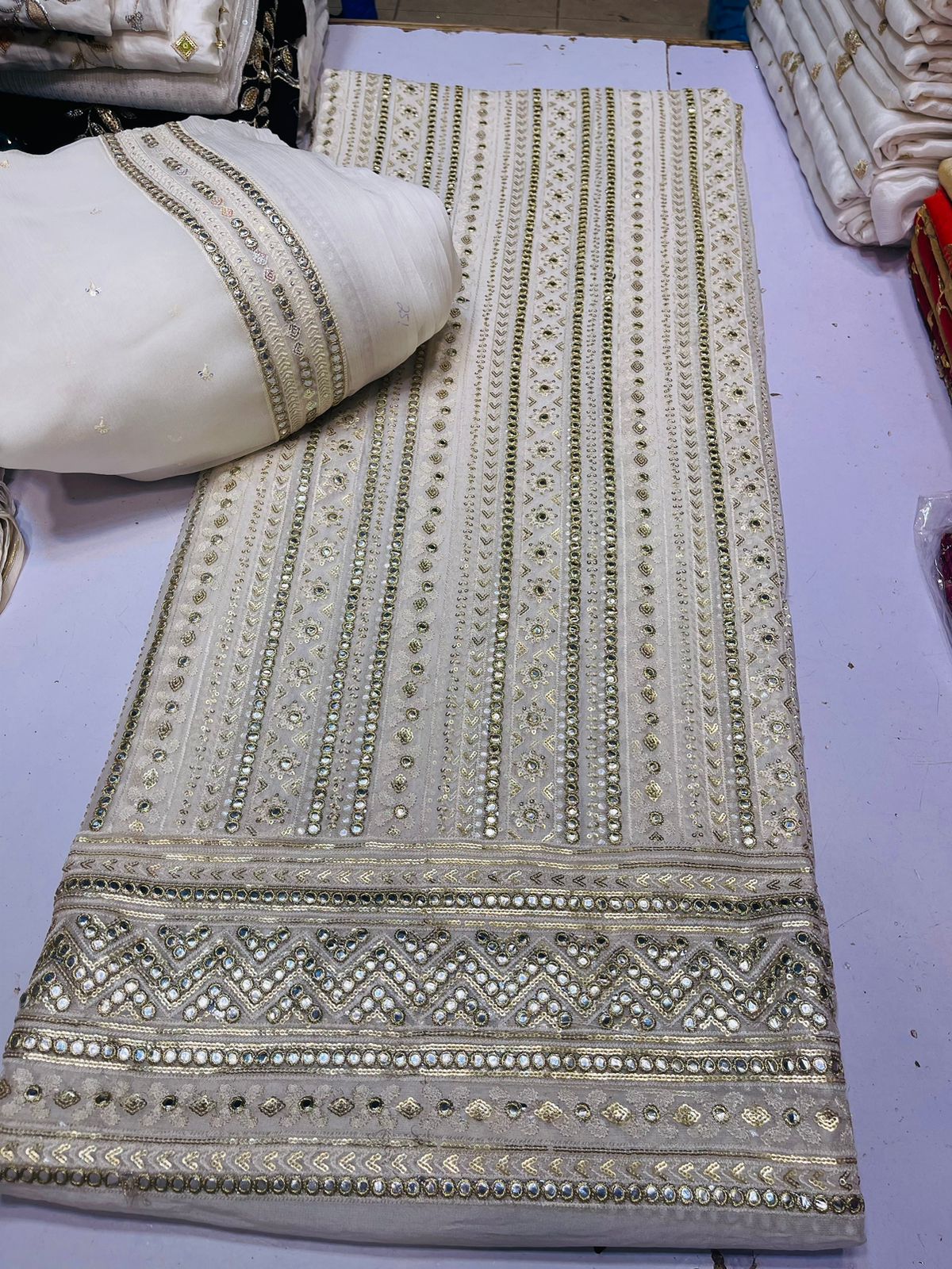 💫 New Arrival — Pure Chiffon Chikan Kari 3pc Suit