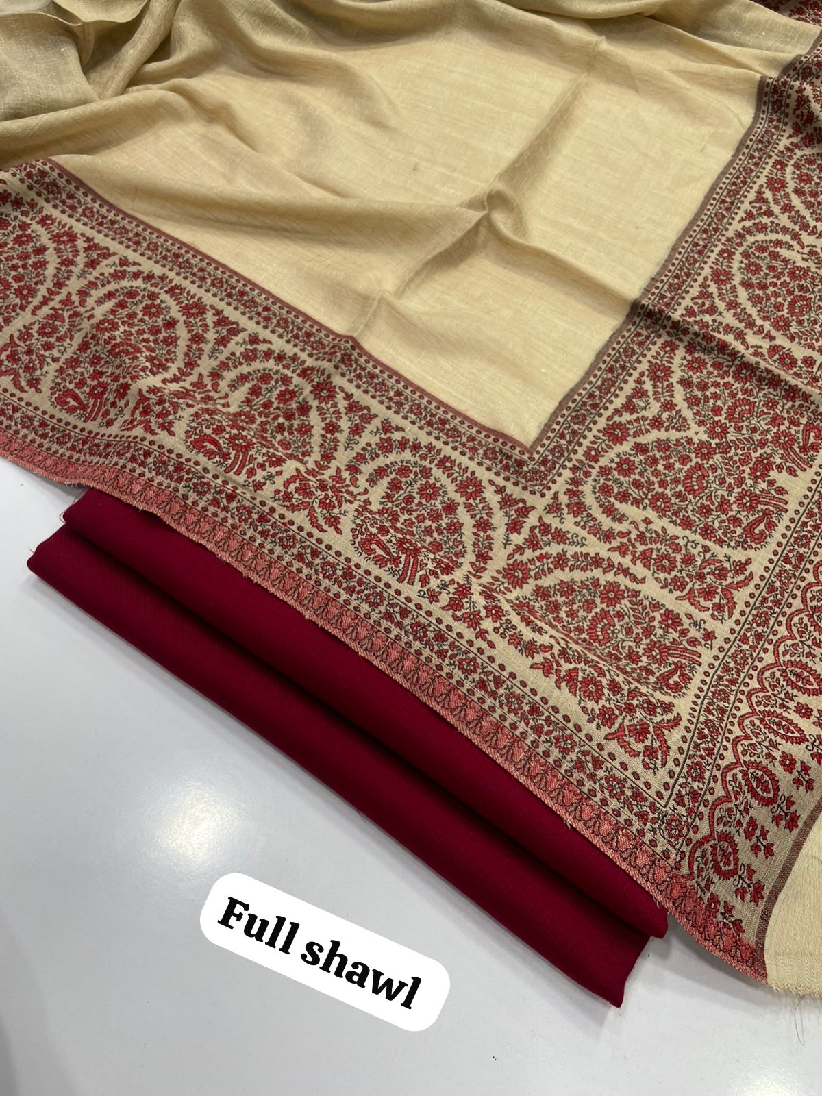 ❄️ Winter Essential — Pashmina 3pc Ensemble with Full Kani Shawl