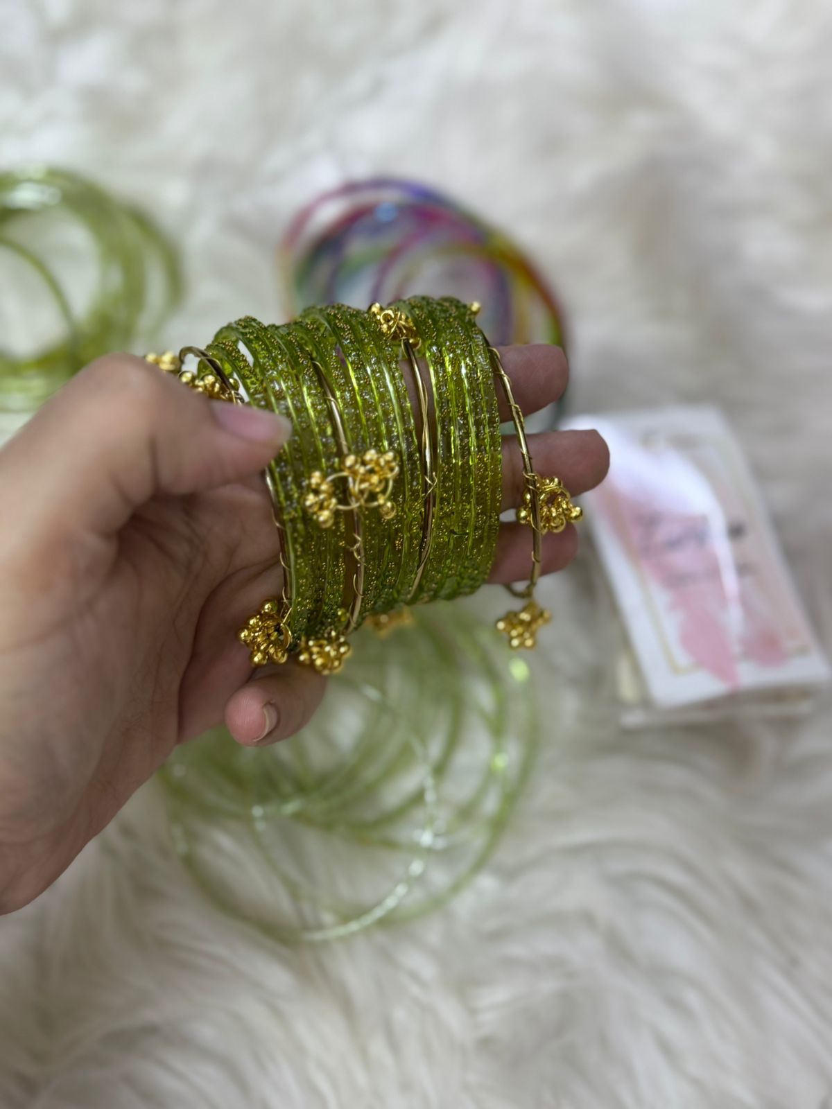 Orignal pakistani raindrop bangles size 2.6
for details see below