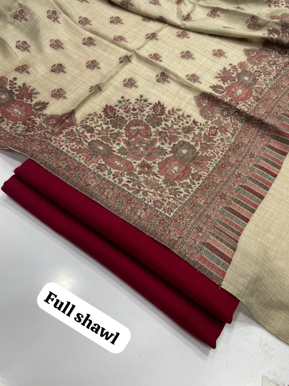 ❄️ Winter Essential — Pashmina 3pc Ensemble with Full Kani Shawl