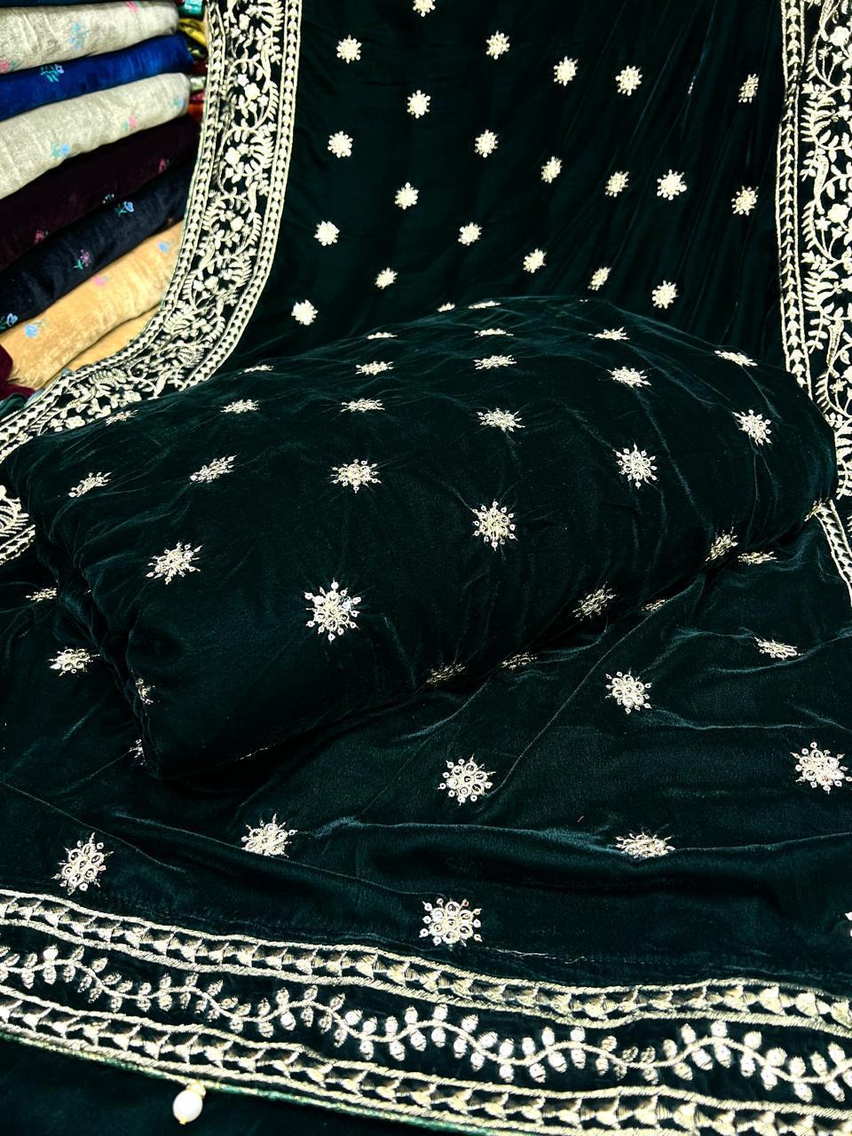 👑 Velvet Embroidered 3pc Suit