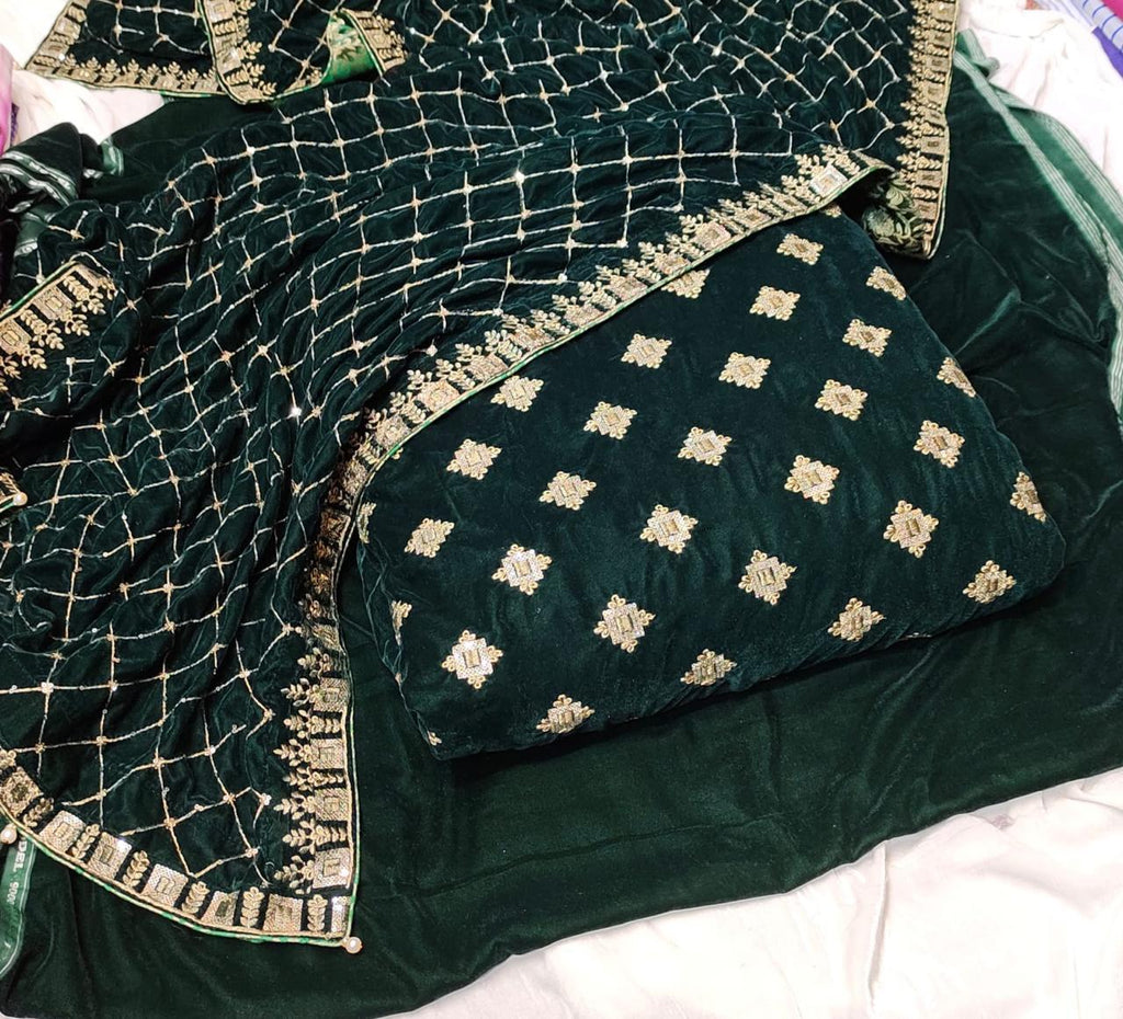 👑 Velvet Embroidered 3pc Suit