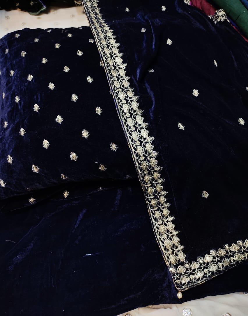 👑 Velvet Embroidered 3pc Suit