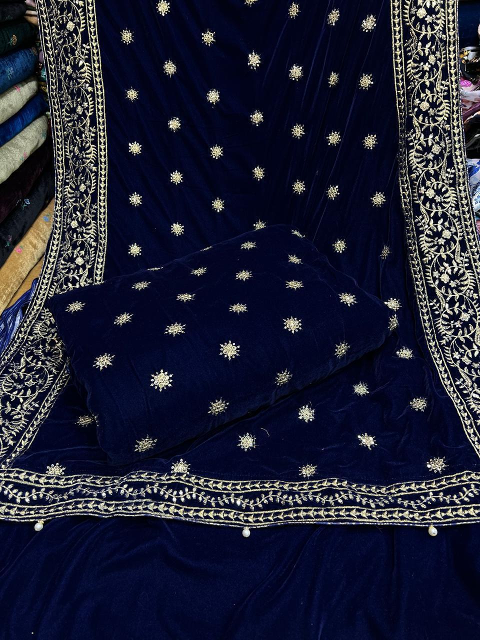 👑 Velvet Embroidered 3pc Suit