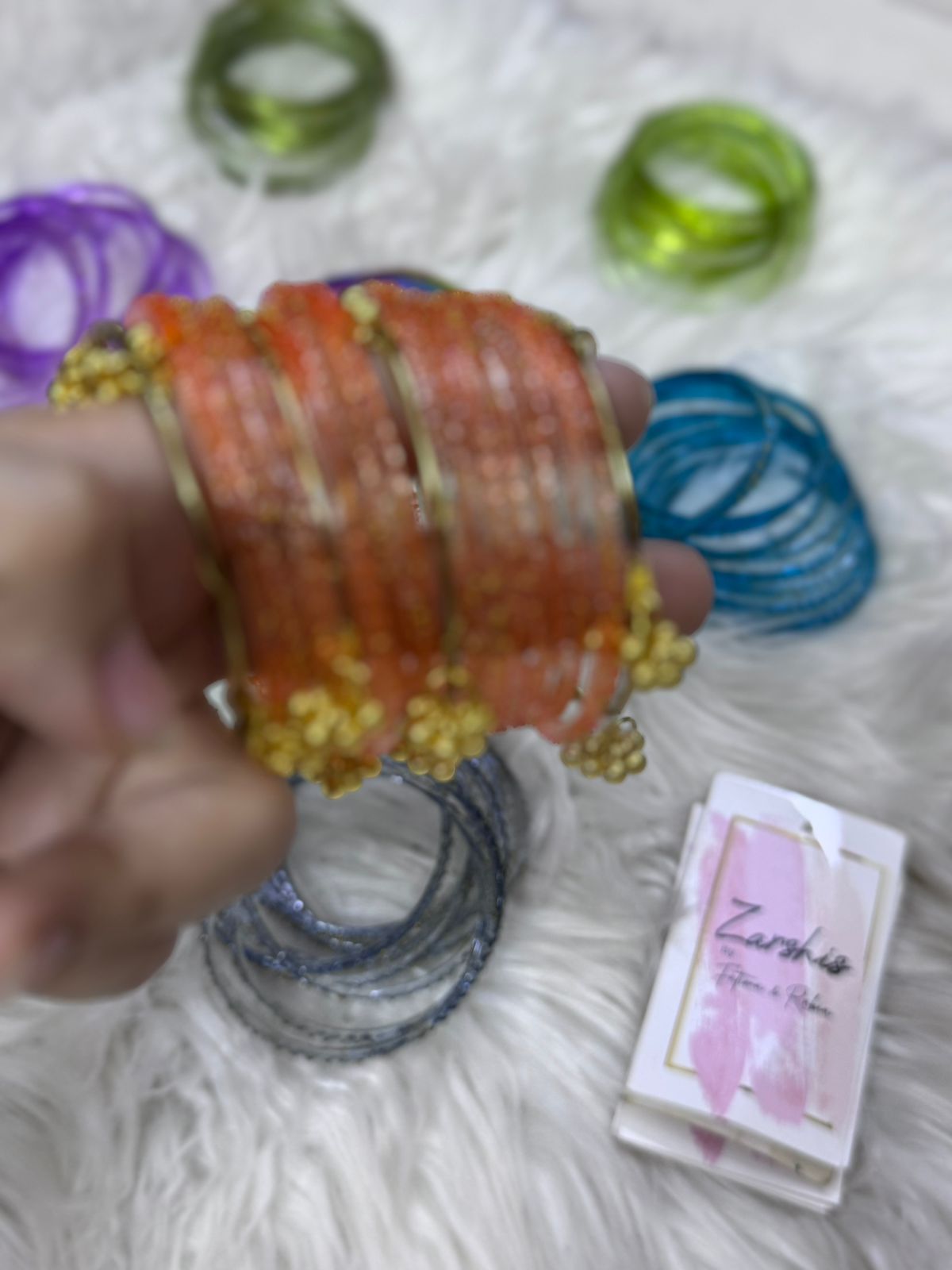 Orignal pakistani raindrop bangles size 2.6
for details see below