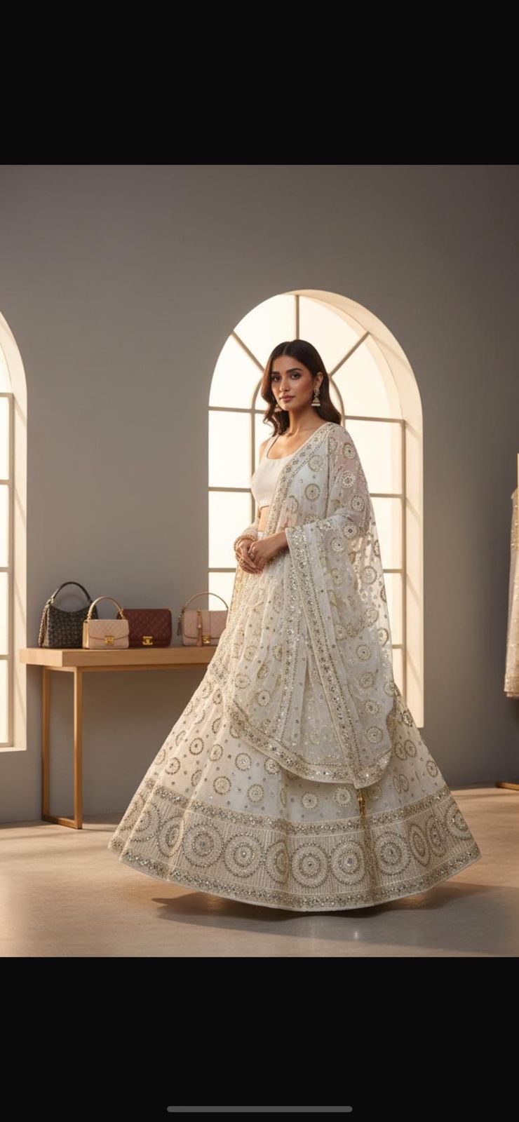 💫 New Arrival — Pure Chiffon Chikan Kari 3pc Suit