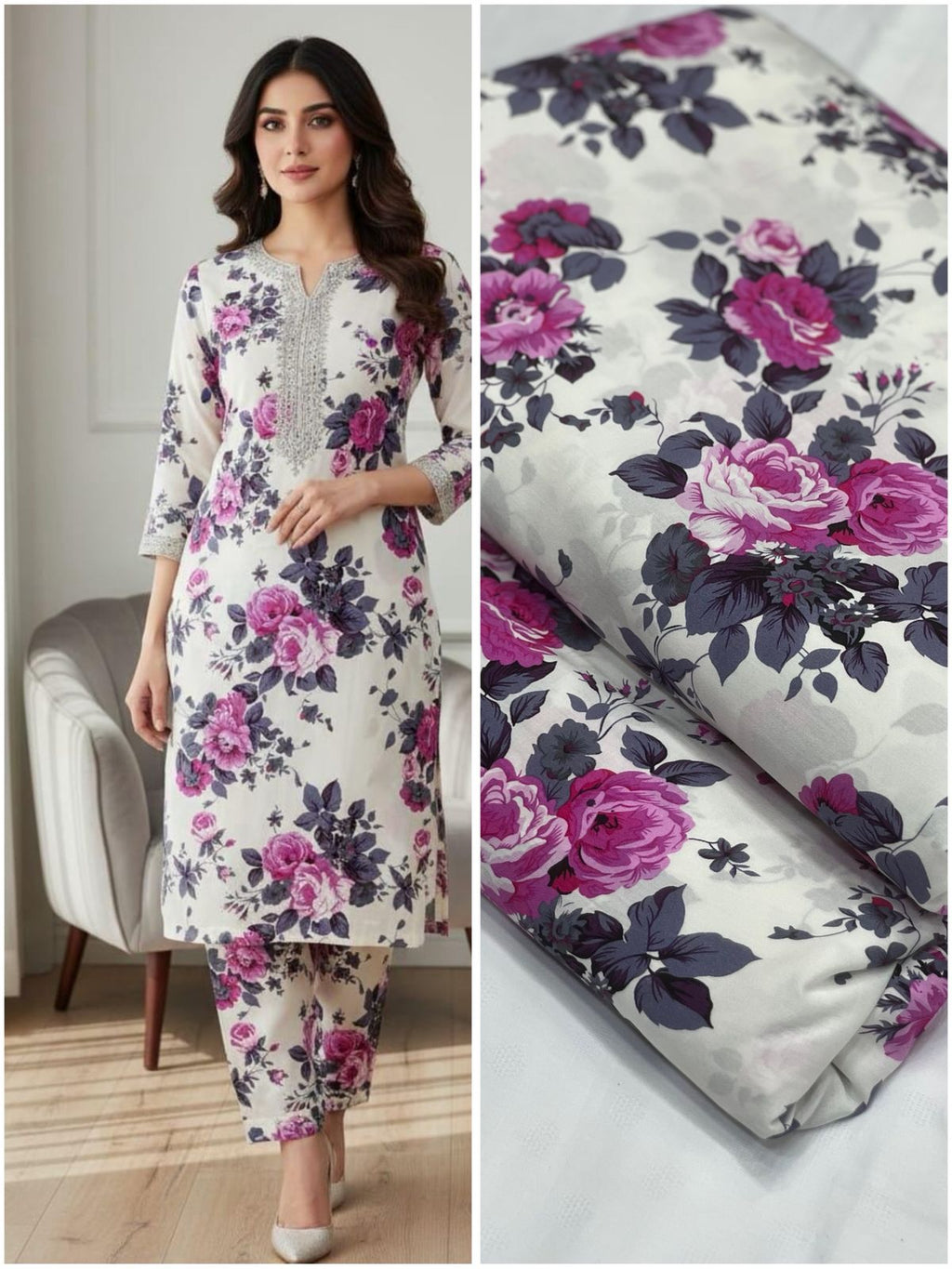 🌼 New Arrival — Original China Stone Boski Lelan Printed 2pc Suit