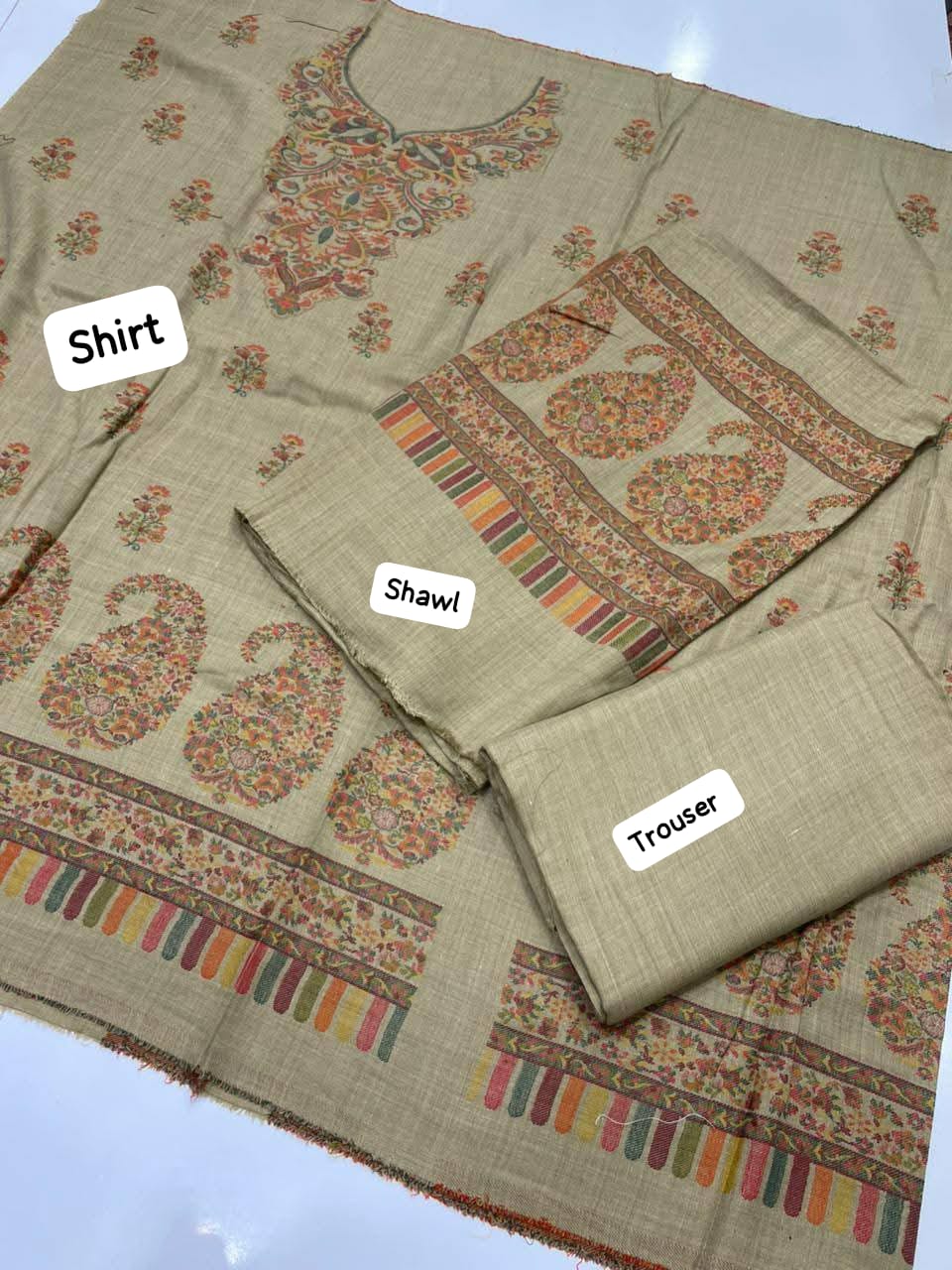 🪸 New Arrival — Pashmina 3pc Suit with Kani Shawl