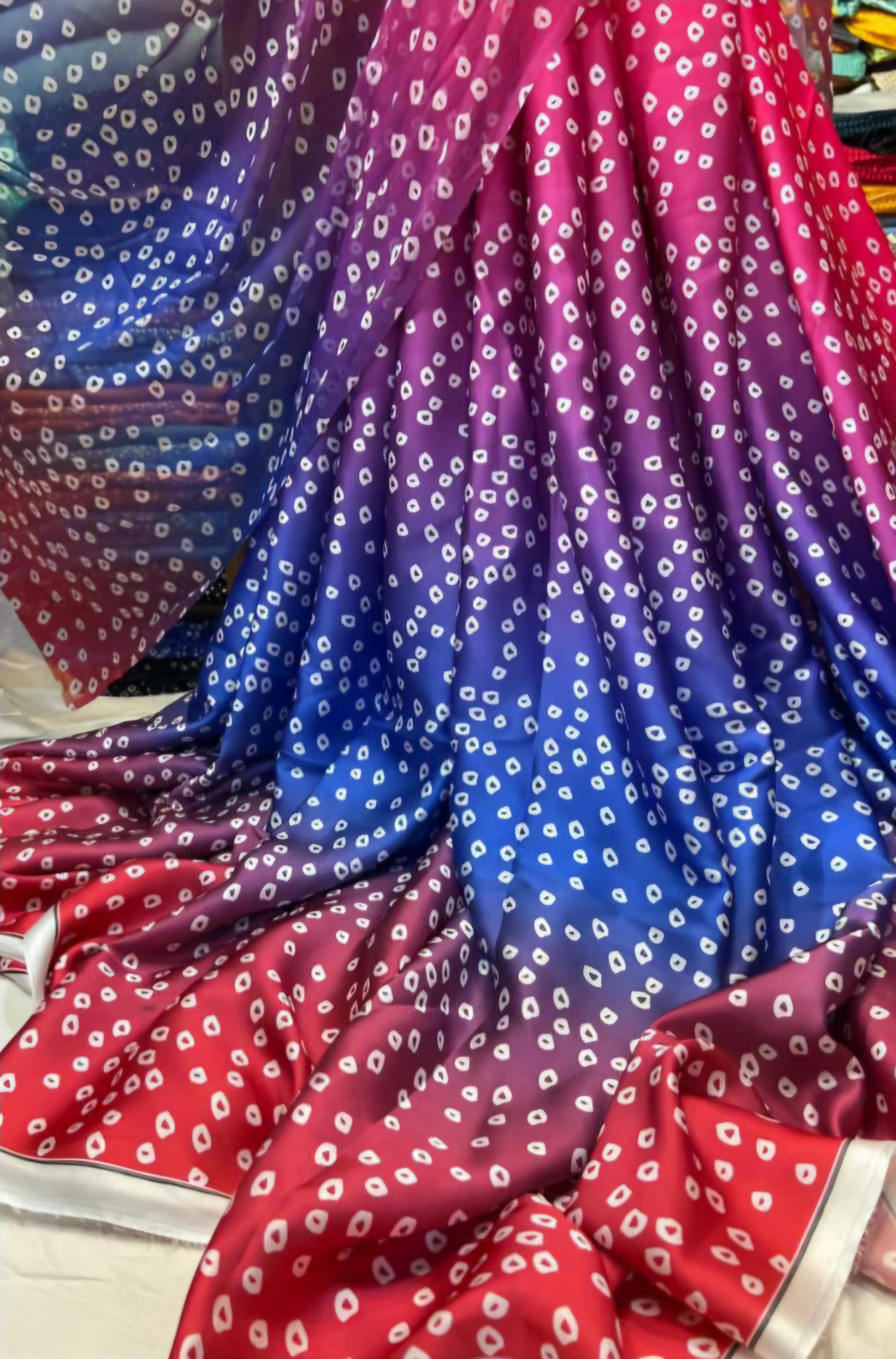 🌸 Silk Chundry Shaded Print 3pc Suit — A Touch of Timeless Grace