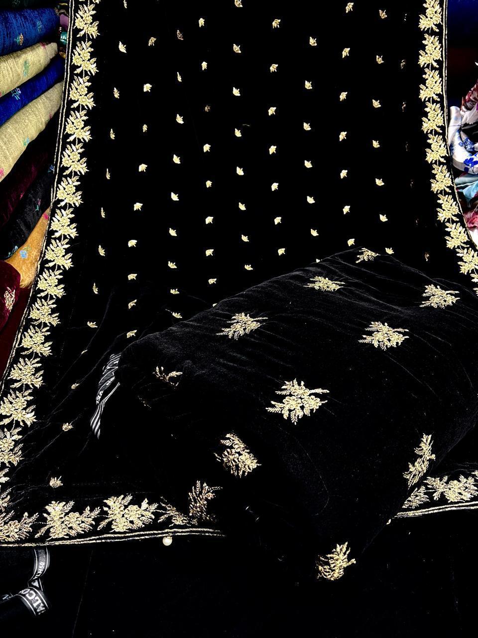 👑 Velvet Embroidered 3pc Suit