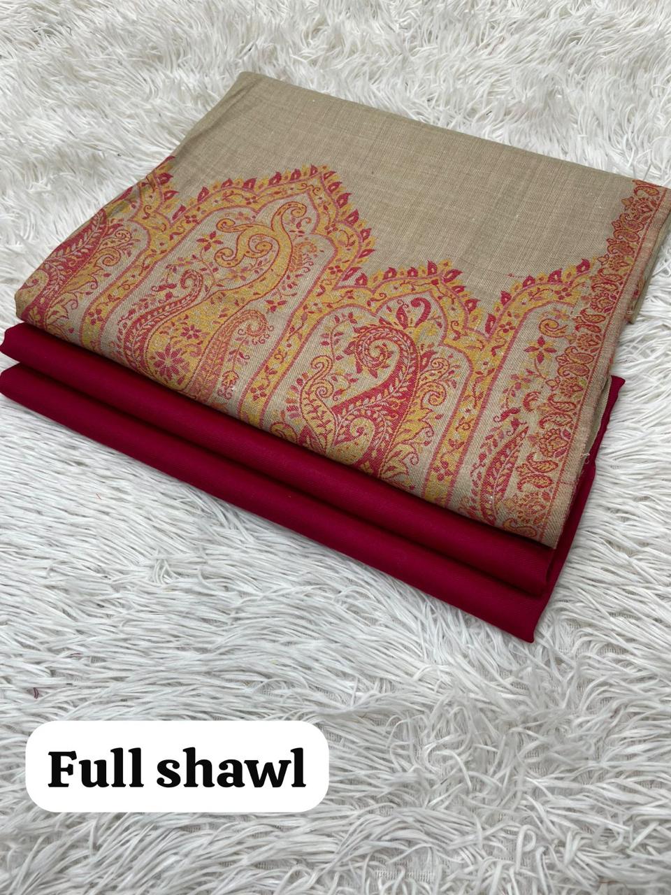 🛍️ Women's Pashmina Suit with Traditional Kani Shawl (3-Piece) 🌸