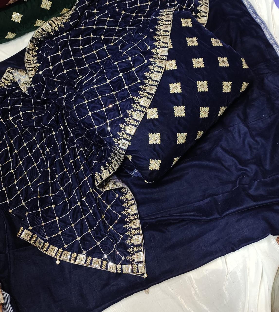 👑 Velvet Embroidered 3pc Suit