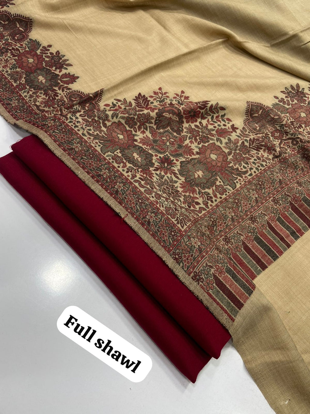 ❄️ Winter Essential — Pashmina 3pc Ensemble with Full Kani Shawl