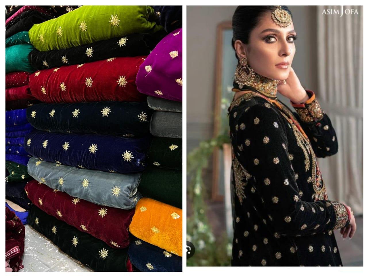 👑 Velvet Embroidered 3pc Suit