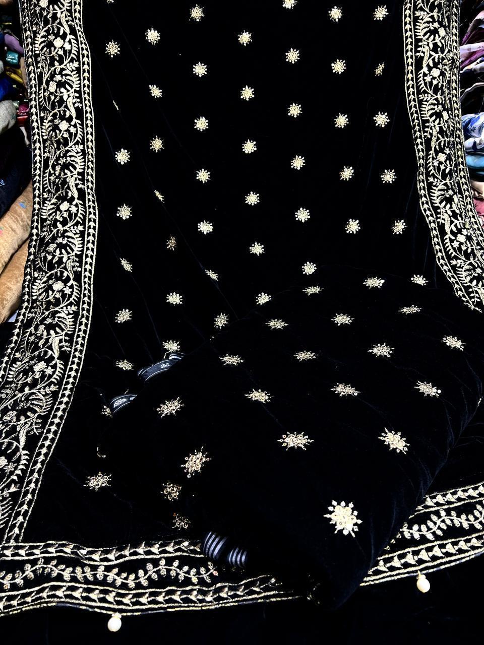 👑 Velvet Embroidered 3pc Suit