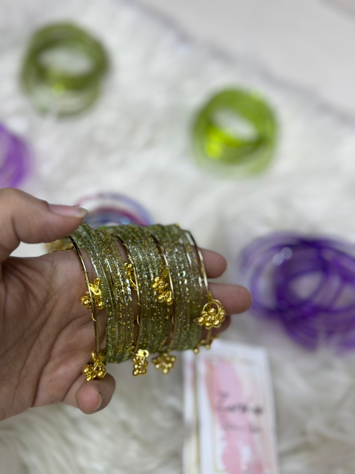 Orignal pakistani raindrop bangles size 2.6
for details see below