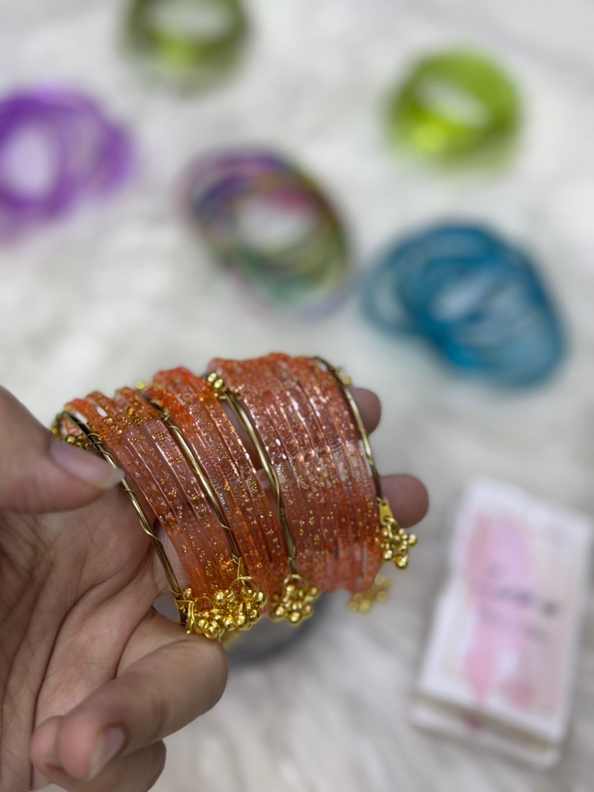 Orignal pakistani raindrop bangles size 2.6
for details see below