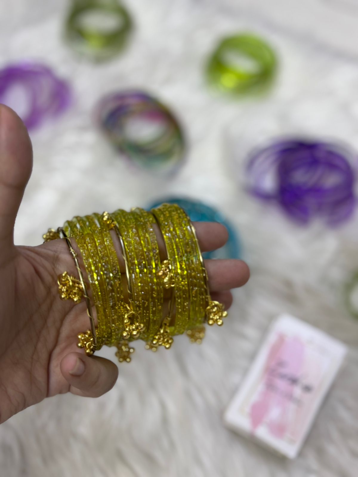 Orignal pakistani raindrop bangles size 2.6
for details see below