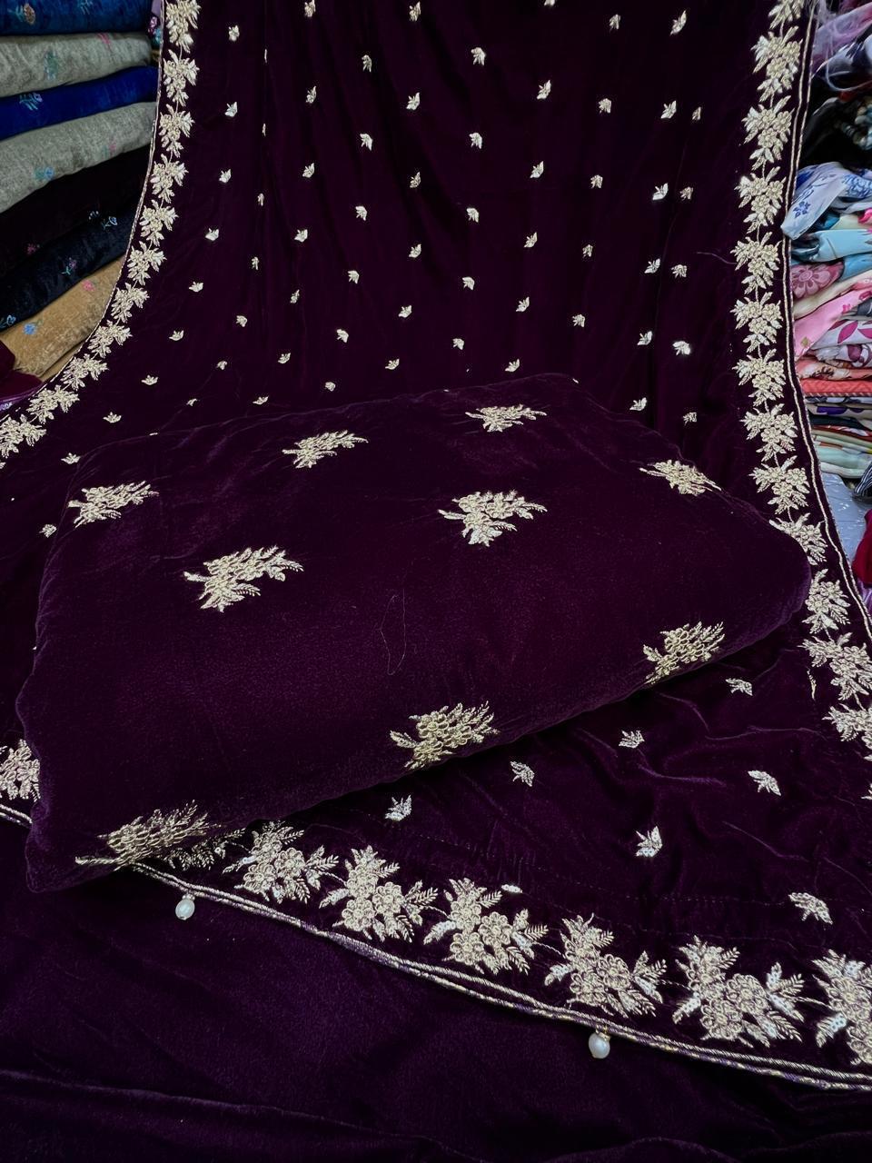 👑 Velvet Embroidered 3pc Suit