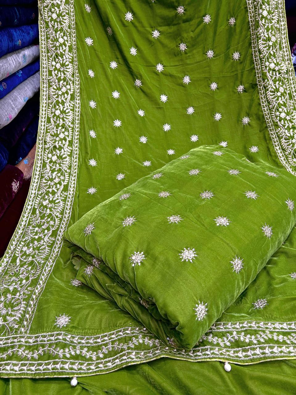 👑 Velvet Embroidered 3pc Suit